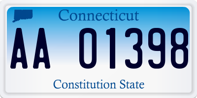 CT license plate AA01398