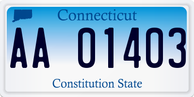 CT license plate AA01403