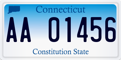 CT license plate AA01456