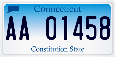 CT license plate AA01458