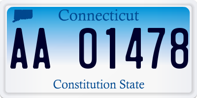 CT license plate AA01478