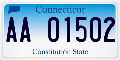 CT license plate AA01502