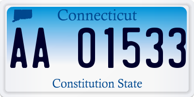 CT license plate AA01533