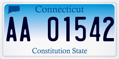 CT license plate AA01542