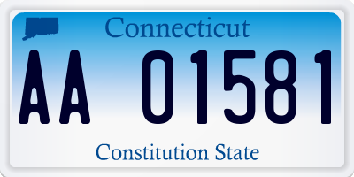 CT license plate AA01581