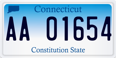 CT license plate AA01654