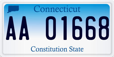 CT license plate AA01668