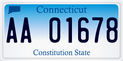 CT license plate AA01678