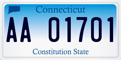 CT license plate AA01701
