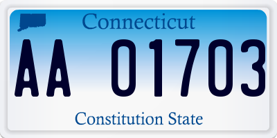 CT license plate AA01703