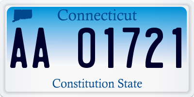 CT license plate AA01721