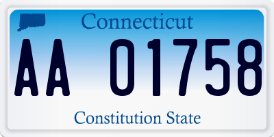 CT license plate AA01758