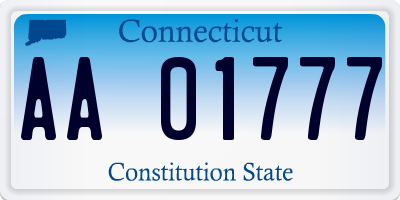 CT license plate AA01777