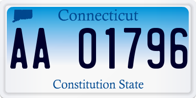 CT license plate AA01796