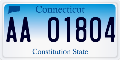 CT license plate AA01804