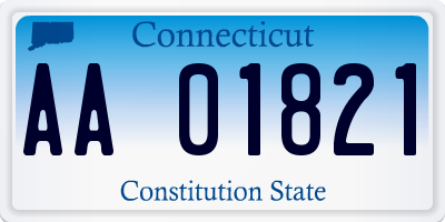 CT license plate AA01821