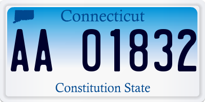 CT license plate AA01832