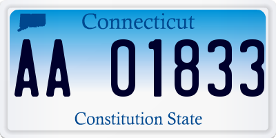 CT license plate AA01833