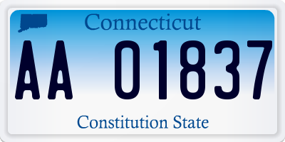 CT license plate AA01837