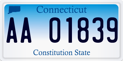 CT license plate AA01839