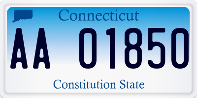 CT license plate AA01850