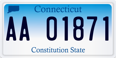 CT license plate AA01871