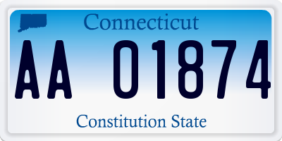 CT license plate AA01874