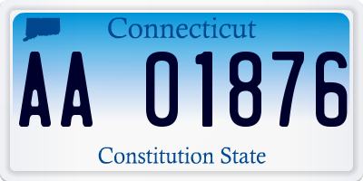 CT license plate AA01876