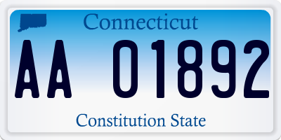 CT license plate AA01892