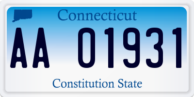 CT license plate AA01931