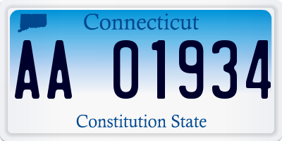 CT license plate AA01934