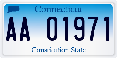 CT license plate AA01971