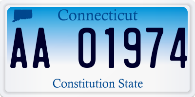 CT license plate AA01974