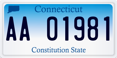 CT license plate AA01981