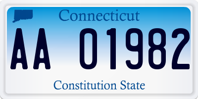 CT license plate AA01982