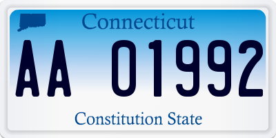 CT license plate AA01992