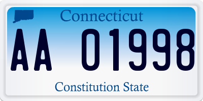 CT license plate AA01998