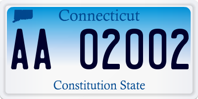 CT license plate AA02002