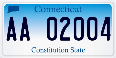 CT license plate AA02004