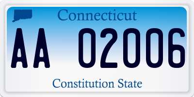 CT license plate AA02006