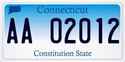 CT license plate AA02012