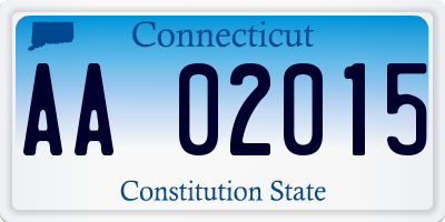 CT license plate AA02015