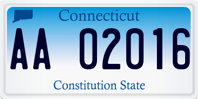 CT license plate AA02016