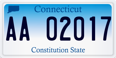 CT license plate AA02017