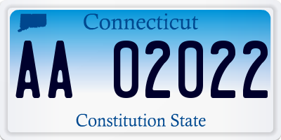 CT license plate AA02022