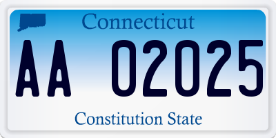 CT license plate AA02025