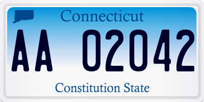 CT license plate AA02042