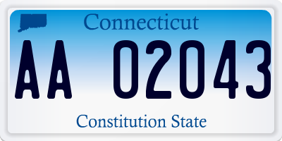 CT license plate AA02043