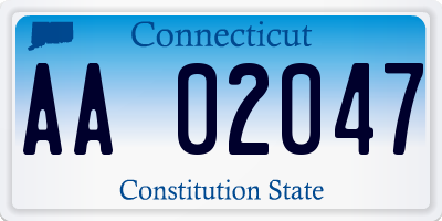 CT license plate AA02047