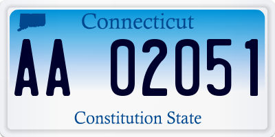 CT license plate AA02051